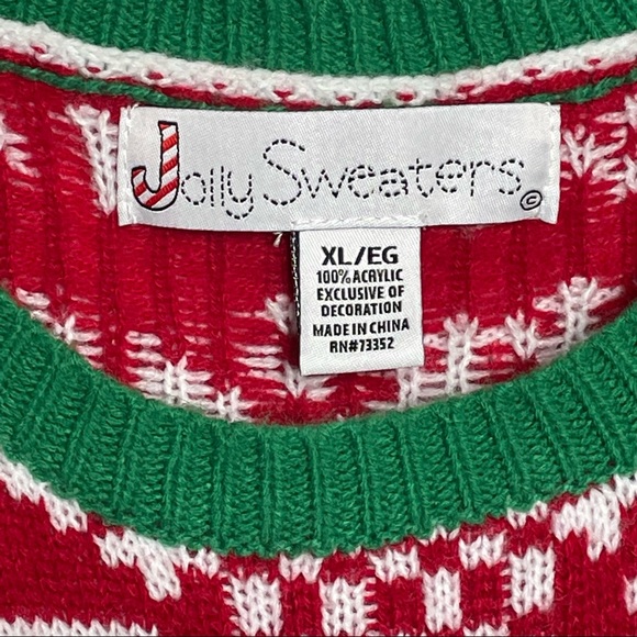 Jolly Sweater Santa Christmas 3D Sequins Embellished Unisex XL - Picture 3 of 12